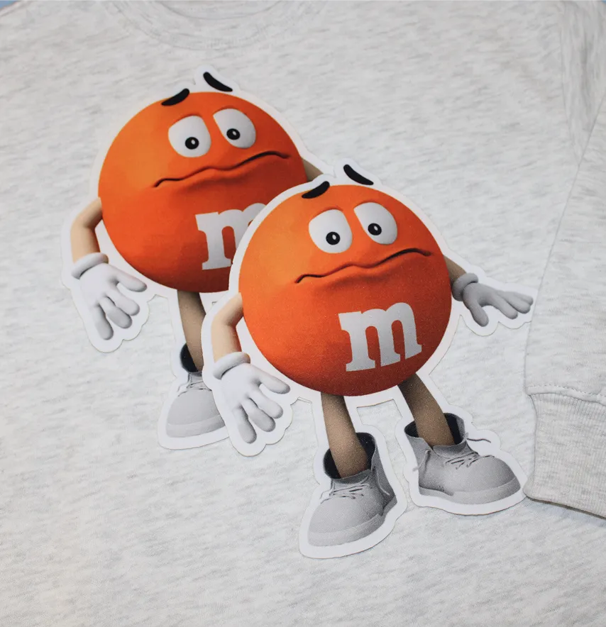 Нашивка тканева фігурна "M&Ms" 19,5*21см помаранчевий-2