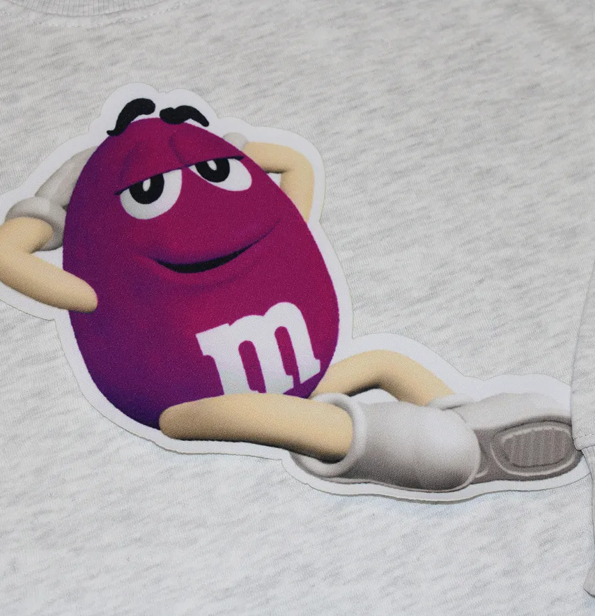 Нашивка тканева фігурна "M&Ms" 19,5*21см фіолетовий-1