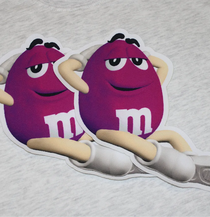 Нашивка тканева фігурна "M&Ms" 19,5*21см фіолетовий-2