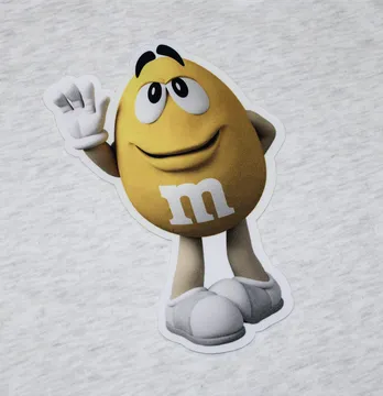 Нашивка тканева фігурна "M&Ms" 19,5*21см жовтий