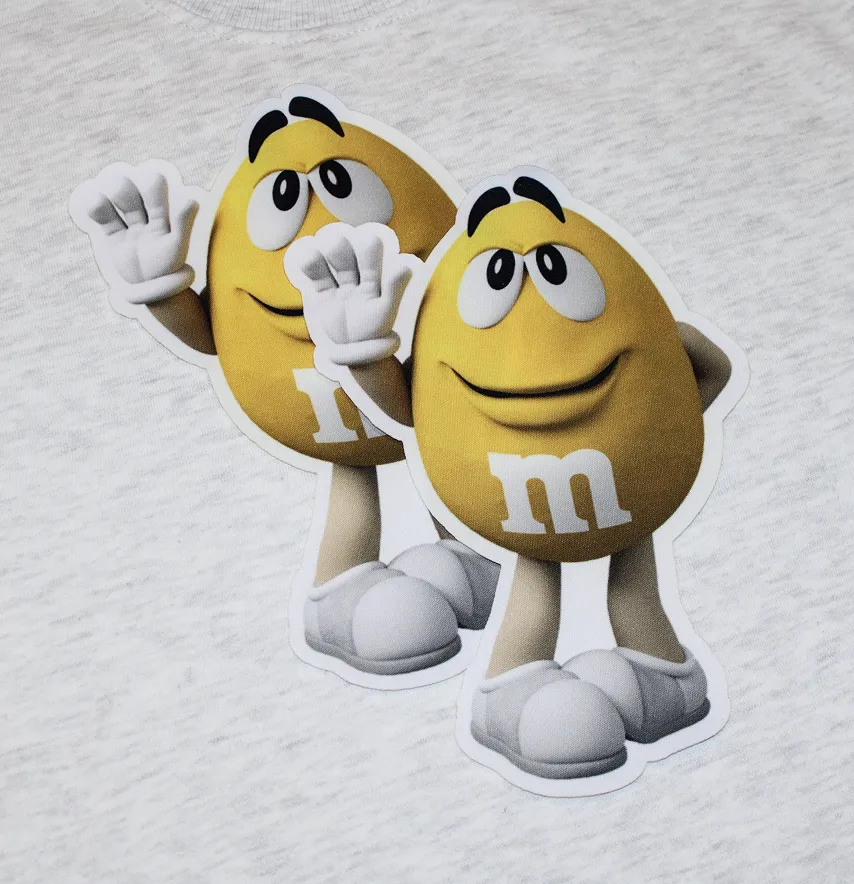 Нашивка тканева фігурна "M&Ms" 19,5*21см жовтий-2