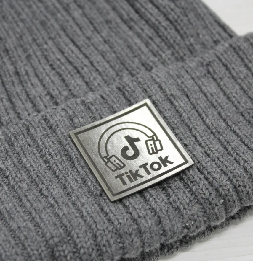 Нашивка "TikTok" 35*35 мм графітового кольору-0
