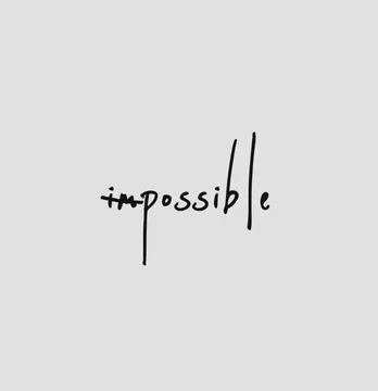 Термонаклейка "Impossible" 8*6,3 см черного цвета