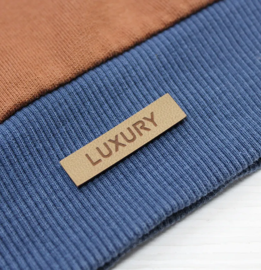 Нашивка "Luxury" 40*10 мм пісочного кольору-0