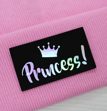 Нашивка "Princess" 70*40мм черного цвета с голограммой