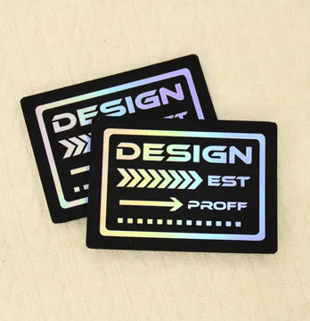 Нашивка "Design" 70*50мм черного цвета с голограммой