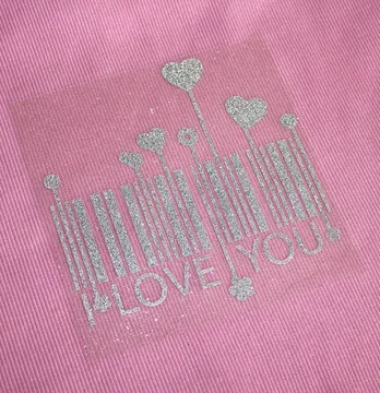 Термоаппликация из глитера "I love you" 14,5*15,5 см