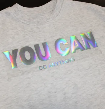 Термоаппликация из пленки "You can do anything" 7*24 см голограмма