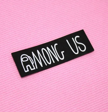 Нашивка "Among Us" 70*25 мм чорного кольору з білим написом