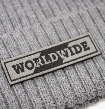 Нашивка "Worldwide" 70*20 мм сірого кольору