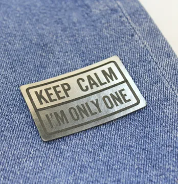 Нашивка "Keep calm" 60*40 мм графітового кольору
