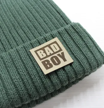 Нашивка "Bad boy" 35*35 мм оливкового кольору