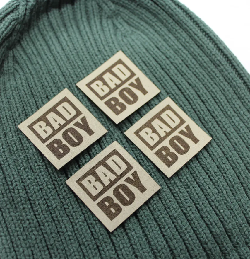 Нашивка "Bad boy" 35*35 мм оливкового кольору-1