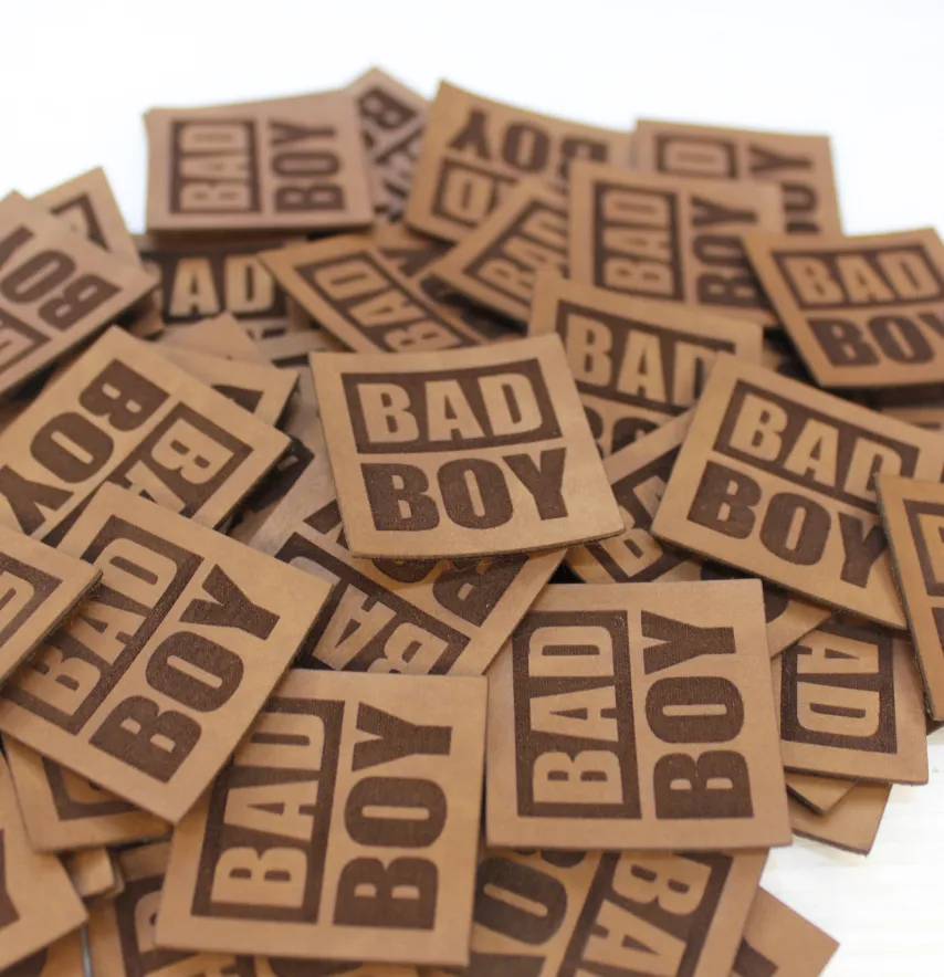Нашивка "Bad boy" 35*35 мм коричневого кольору-2