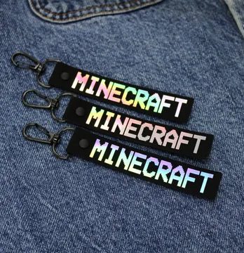 Подвеска с карабином "Minecraft" 20*120 мм черного цвета