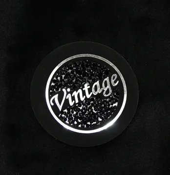 Нашивка з акриловим камінням "Vintage" d = 65 мм чорного кольору з чорним камінням