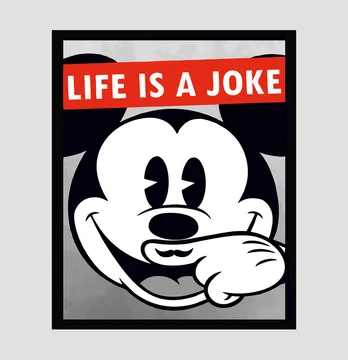 Термонаклейка "Mickey Life is a joke" 20,5*17,2 см