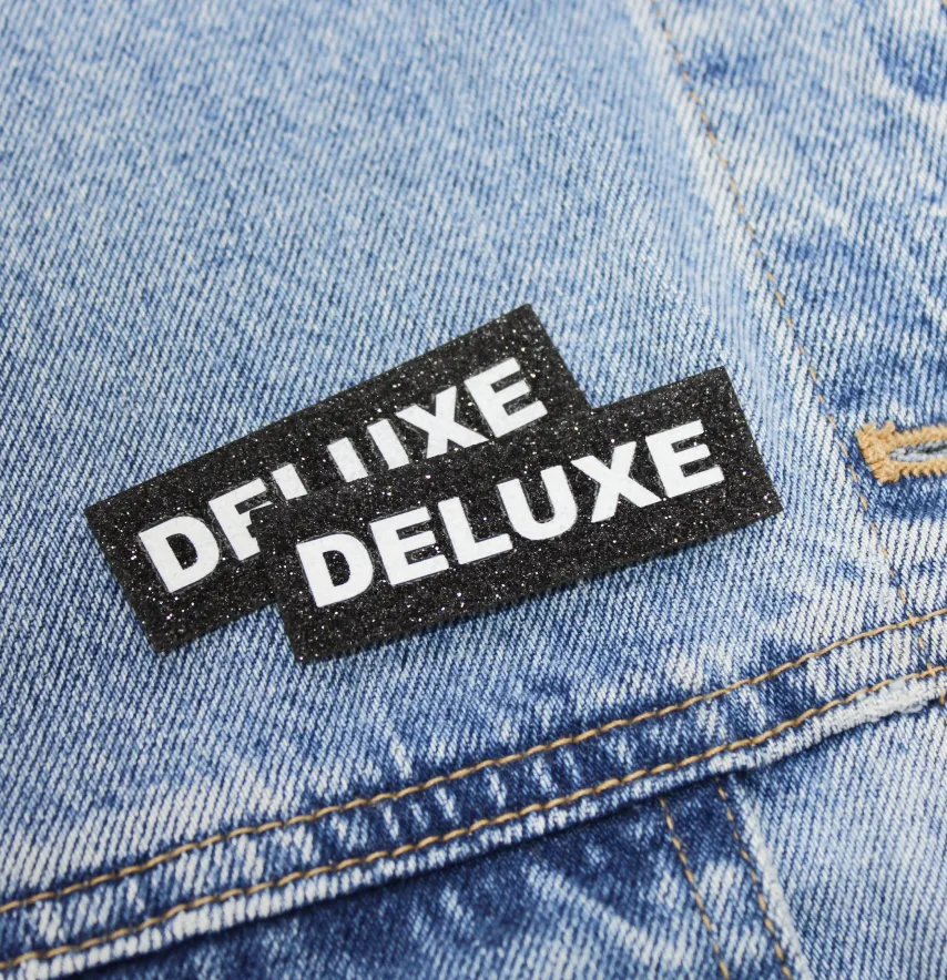 Нашивка з глітеру "Deluxe" 60*20 мм чорного кольору-2