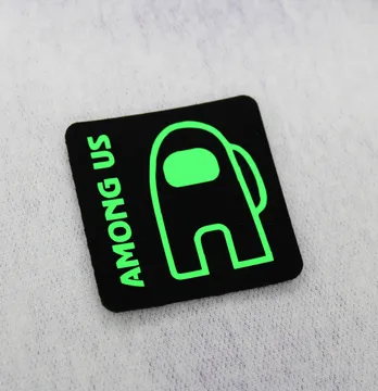 Нашивка "Among Us" з написом 50*50 мм зеленого кольору