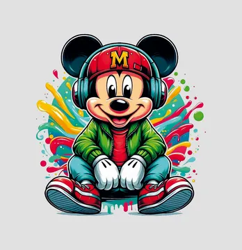 Термонаклейка "Mickey" в зеленой куртке 17,5*19 см