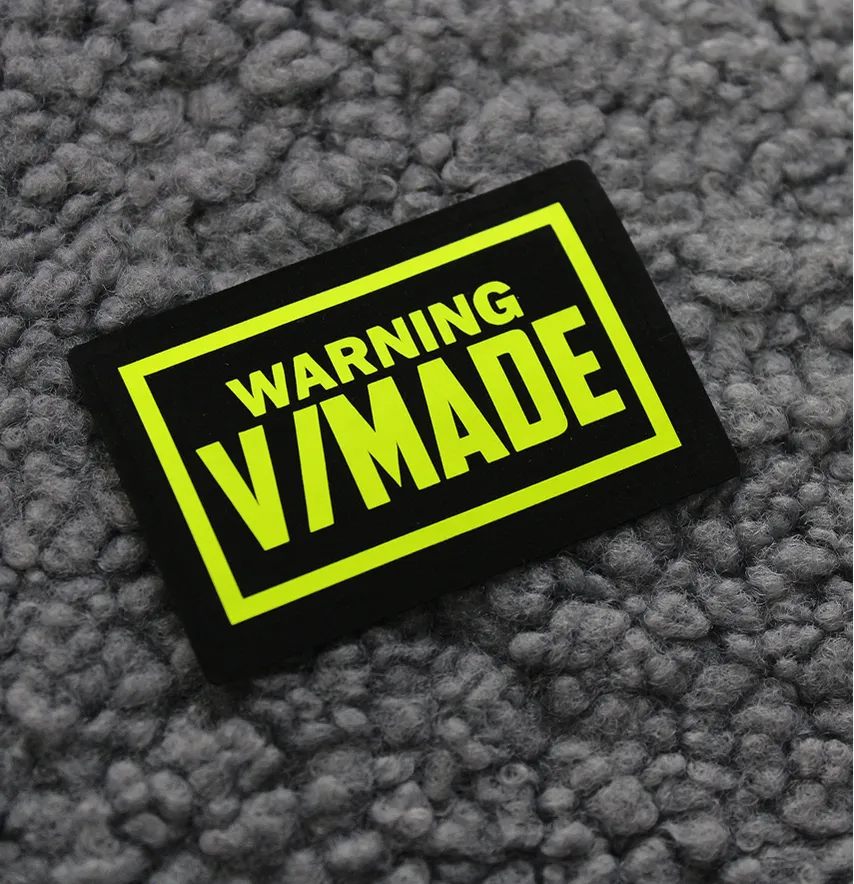 Нашивка "Vmade" 60*40 мм черного цвета с зеленым-0