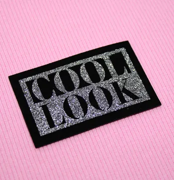 Нашивка з глітеру "Cool look" 75*45 мм графітового кольору