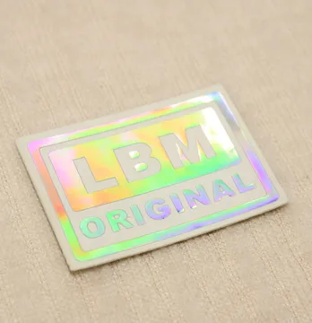 Нашивка "LBM original" 35*50мм белого цвета с голограммой