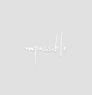 Термонаклейка "Impossible" 8*6,3 см белого цвета.