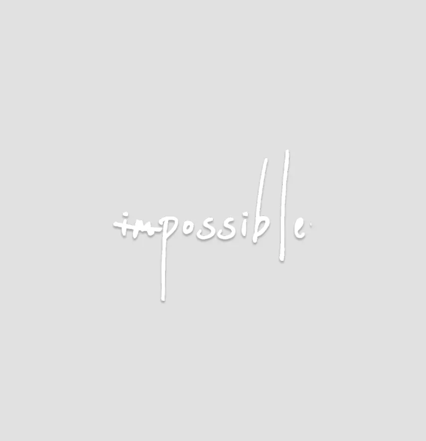 Термоналіпка "Impossible" 8*6,3 см білого кольору-0