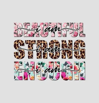 Термоналіпка "Beautiful Strong Enough" 17*14 см