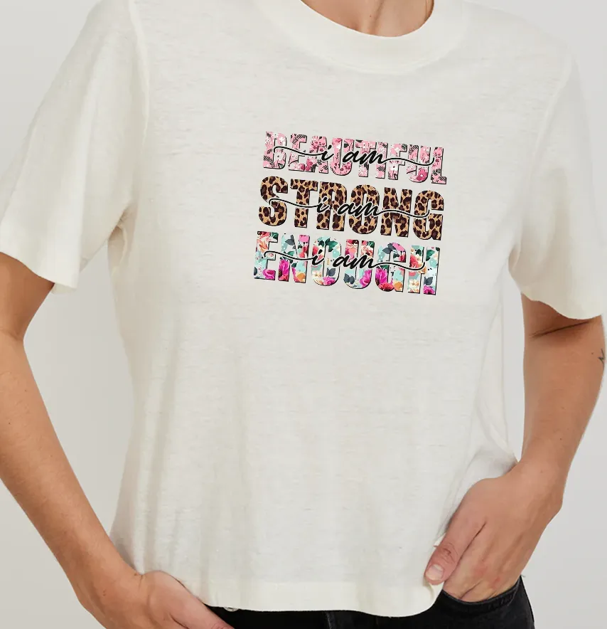 Термонаклейка "Beautiful Strong Enough" 17*14 см-3