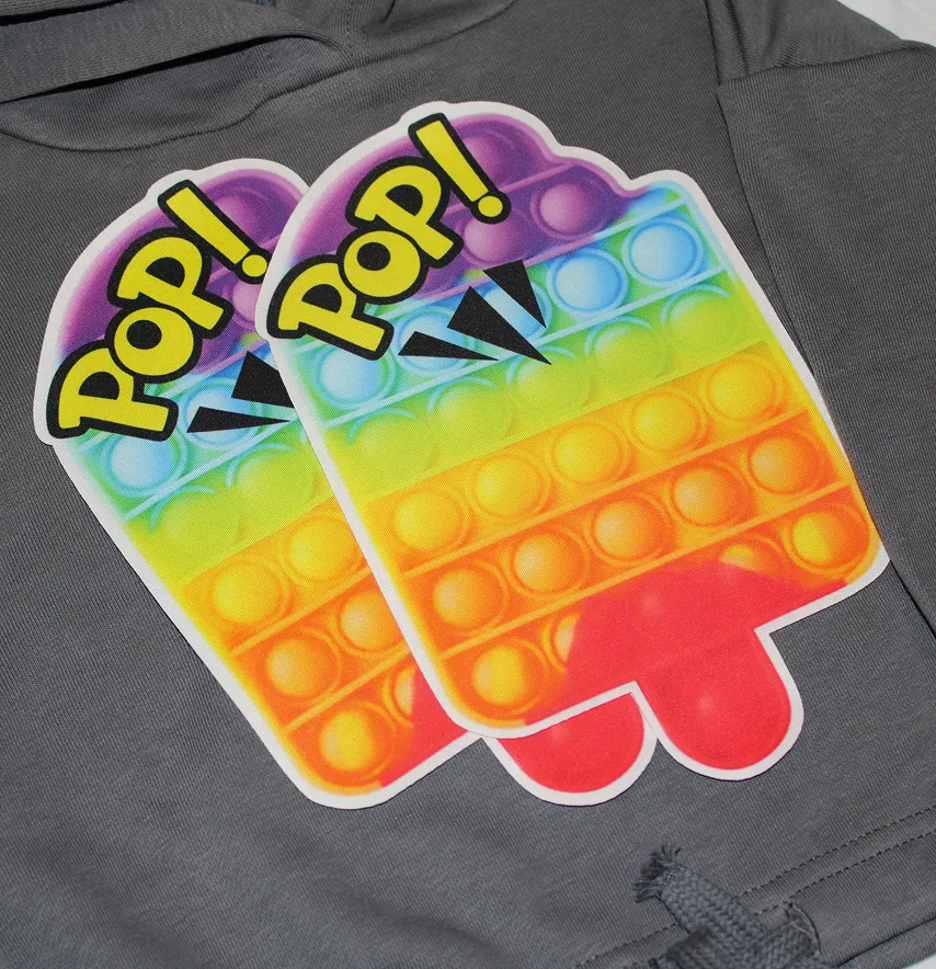 Нашивка тканева фігурна "Pop it" морозиво 23*15 см -1