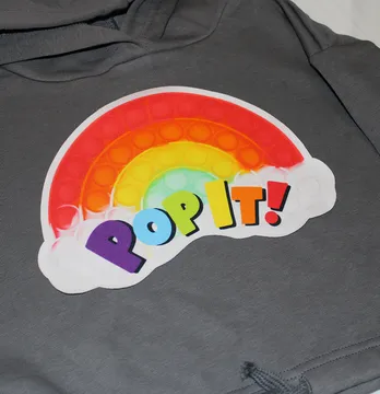 Нашивка тканевая фигурная "Pop it" радуга 22*15 см