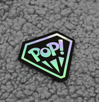 Нашивка "Pop it" алмаз 50*60мм черного цвета с голограммой