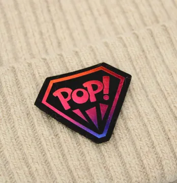 Нашивка "Pop it" алмаз 40*50 мм чорного кольору з різнокольоровим малюнком