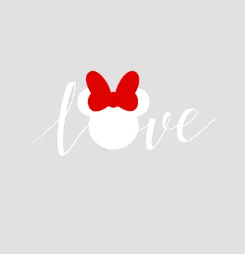 Термонаклейка "Mickey love" 18,5*8,5 см белого цвета