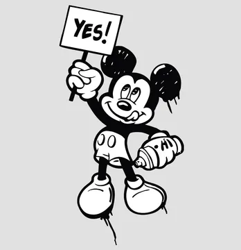 Термонаклейка "Mickey Yes" 12*22 см
