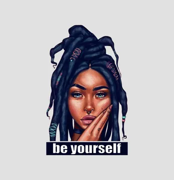 Термоналіпка "Be yourself дівчина з дредами" 28*18 см