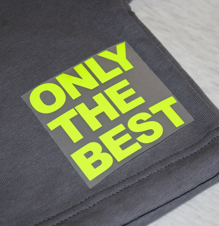 Термоаплікація з плівки "Only The Best" 8*7,5 см лимонного кольору-1