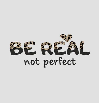 Термонаклейка "Be real not perfect" леопардовая 19*8 см