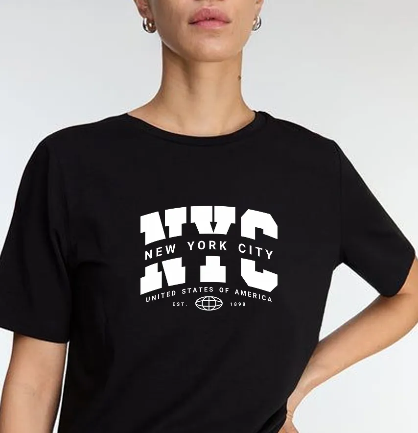 Термоналіпка "NYC new york city" USA 19*14,5 см білого кольору-1