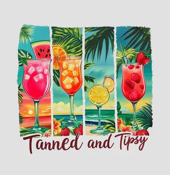 Термоналіпка "Tanned and tipsy" коктейлі 18,5*18 см
