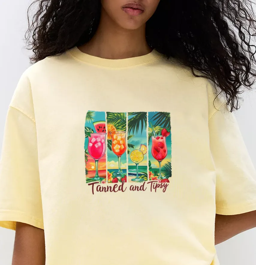 Термоналіпка "Tanned and tipsy" коктейлі 18,5*18 см-1
