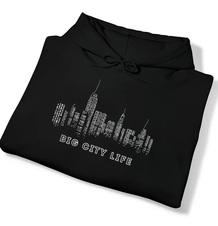 Термонаклейка "Big city life" 19*14 см белого цвета-1