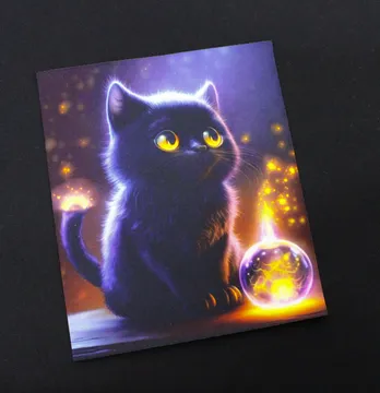 Нашивка тканевая "Котик черный" 20*23 см