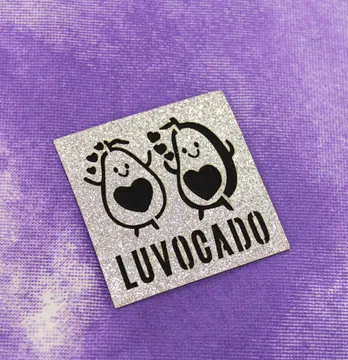 Нашивка из глитера "Luvocado" 55*55мм серебряного цвета