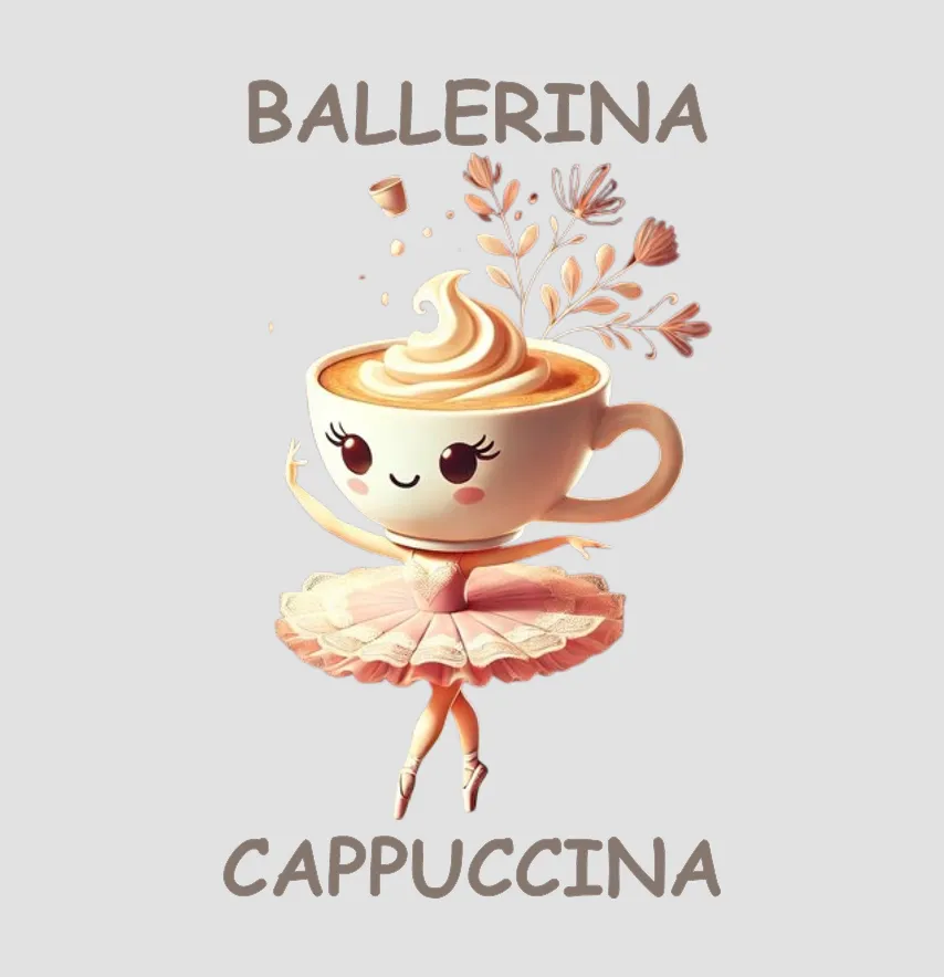 Термонаклейка "Ballerina cappucina" с цветами 14*23 см-1