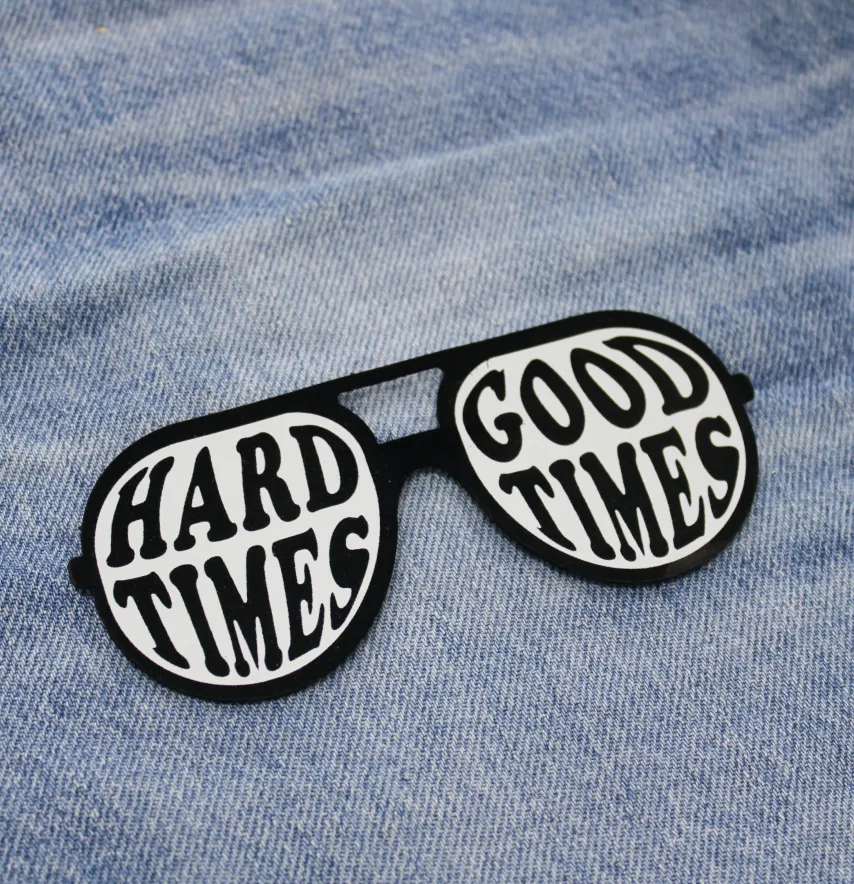 Нашивка "Окуляри" Hard times 120*50 мм-1