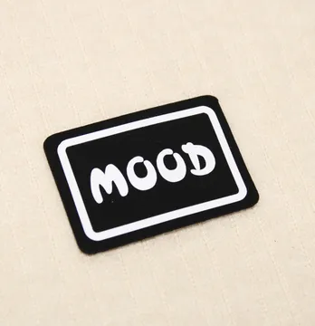 Нашивка "Mood" 50*35мм черного цвета с белой надписью