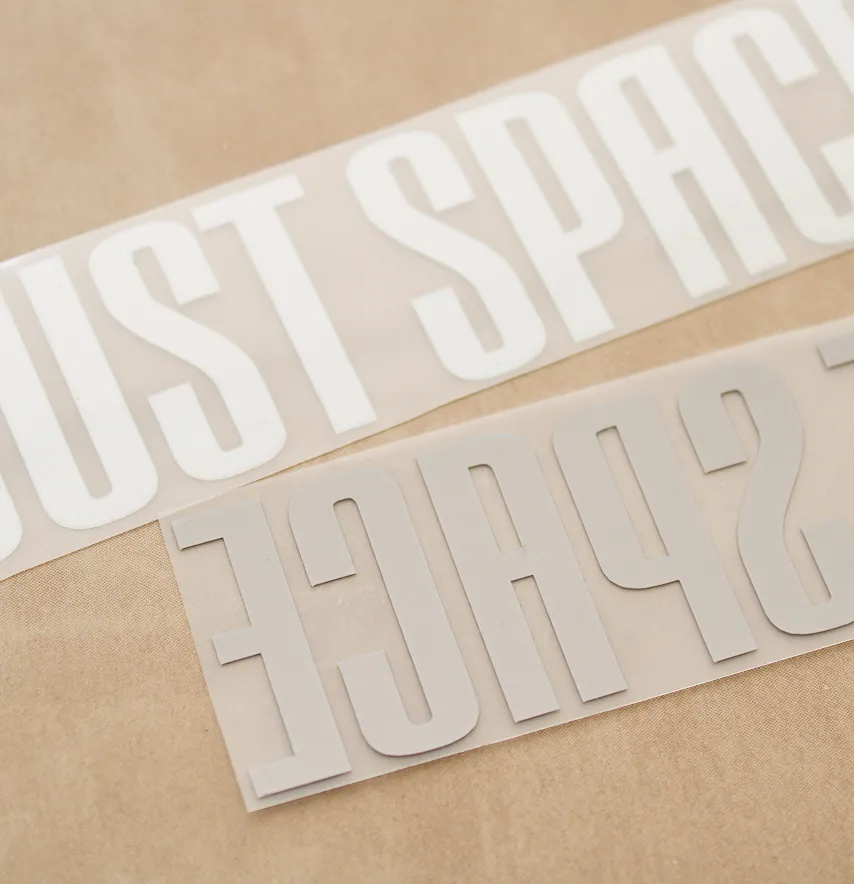 Термоаплікація рефлективна "Just space" 12*3 cм сірого кольору-2